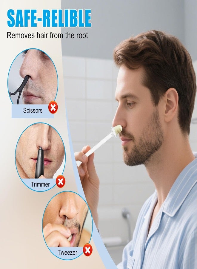 Pretwad Nose Hair Wax Sticks - 80 PCS Hair Wax Applicator Sticks with Disposable Spatulas for Painless Nose/Ear Hair Removal, Plastic Nose Ear Hair Removal Wax for Men Women - Image 3